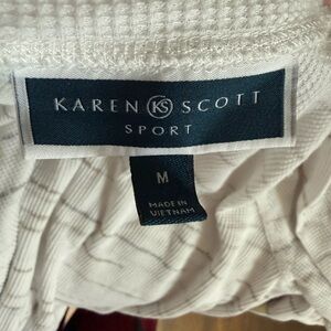 Karen Scott Sport White Knit Top